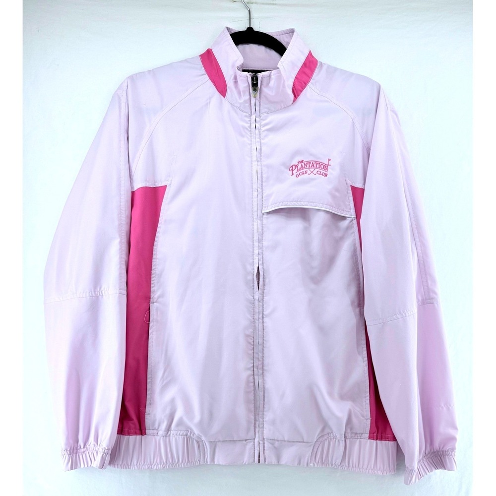 Kate Lord Womens Golf Jacket Pink Colorblock Full Zip‎ Windbreaker Size M